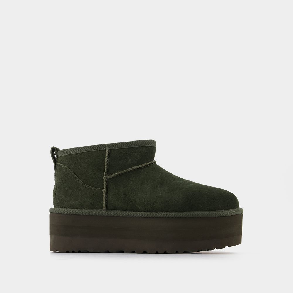 Ugg Classic Ultra Mini Platform In Khaki Shearling