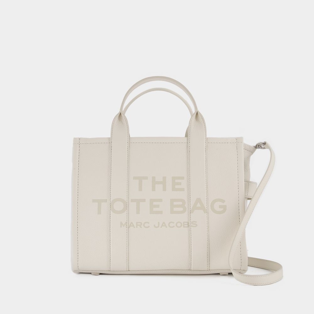 Shop Marc Jacobs The Medium Tote Bag -  - Leather - Silver