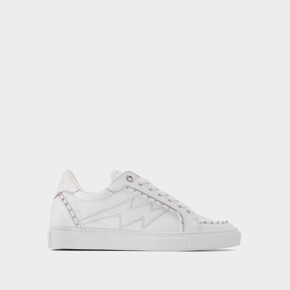 Zadig & Voltaire Zadig&voltaire Womens Blanc La Flash Perforated Leather Low-top Trainers In White