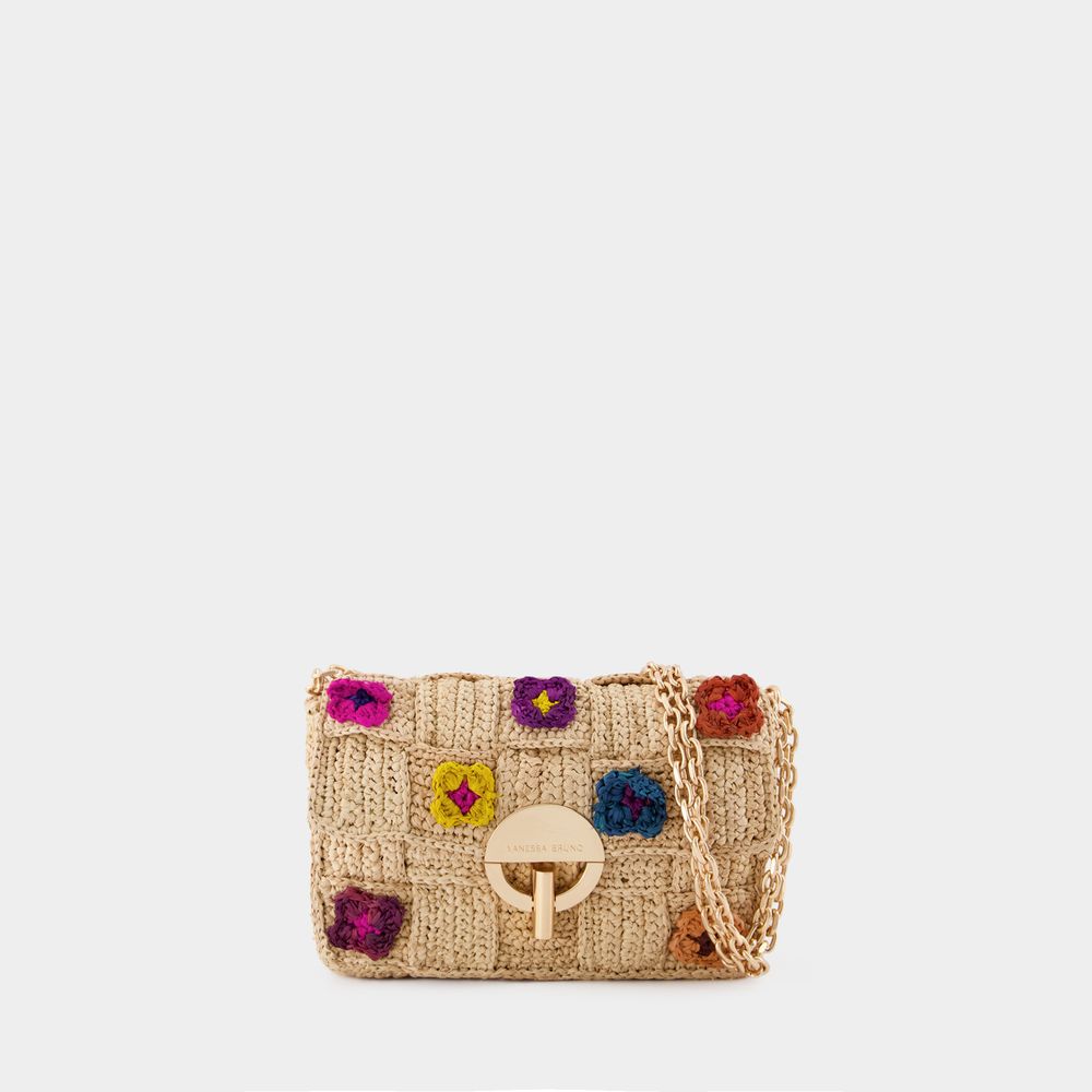 VANESSA BRUNO NANO MOON HOBO BAG - VANESSA BRUNO - MULTI - RAFFIA