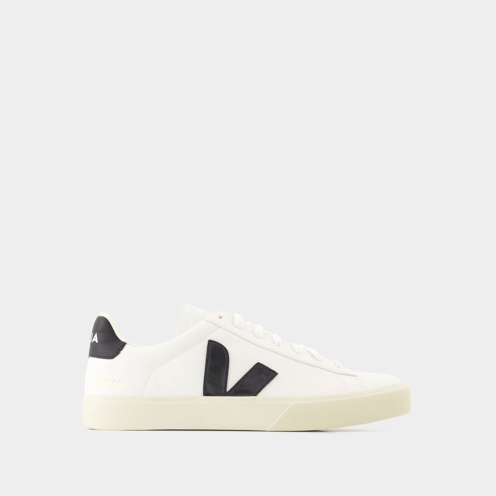 Shop Veja Campo Sneakers -  - White/black - Leather In Multicolor