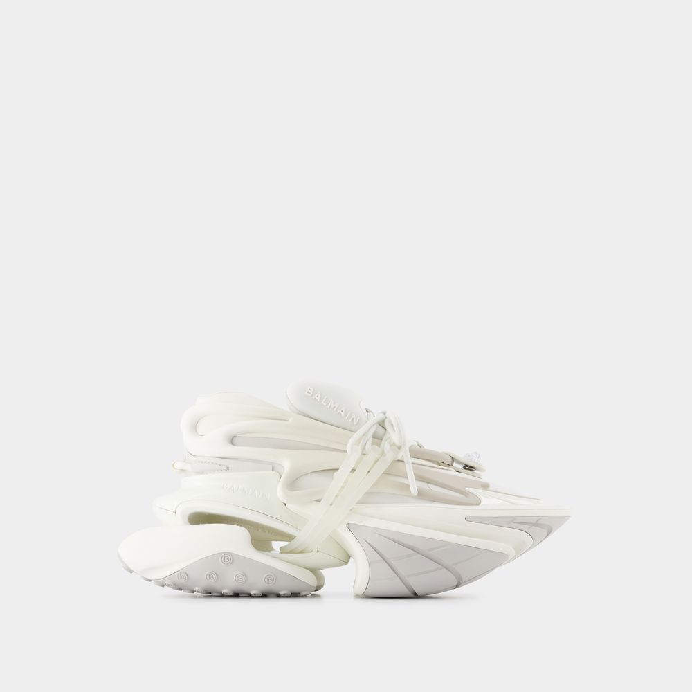 Shop Balmain Unicorn Sneakers -  - Leather - White