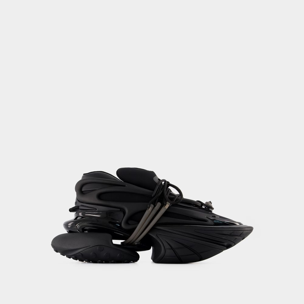 Shop Balmain Unicorn Sneakers -  - Leather - Black