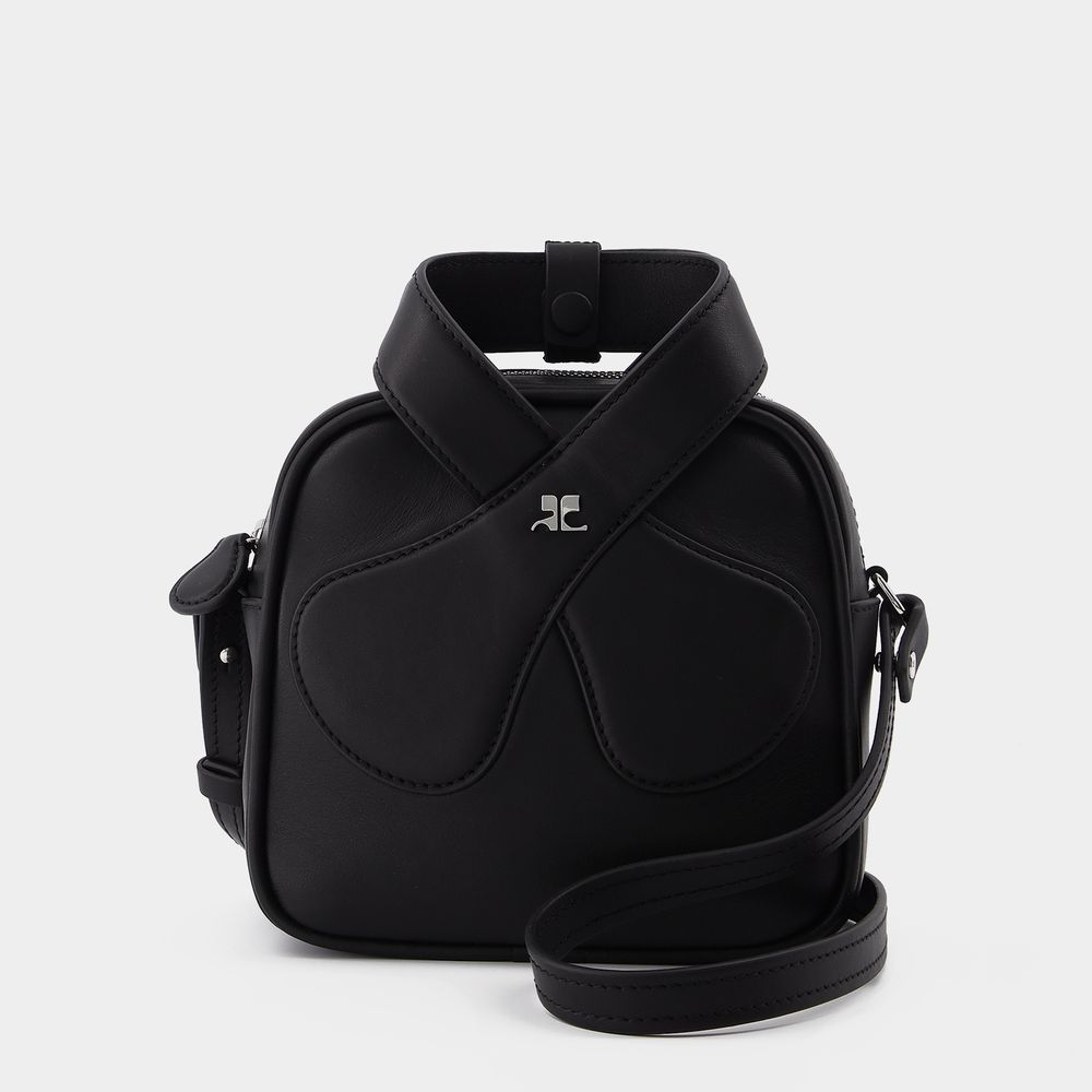 Courrges Leather Loop Bag Woman Black
