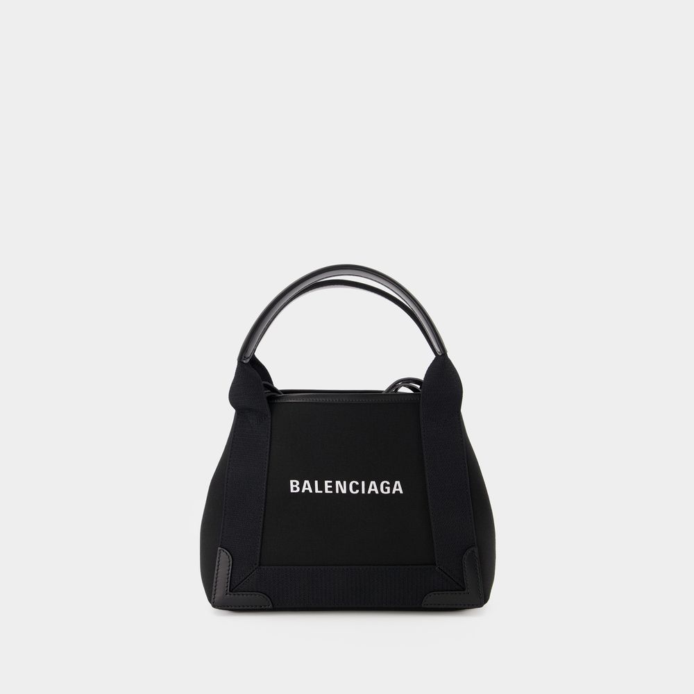 Balenciaga Navy Cabas Xs Aj Crossbody - - Black/ Black - Canva In Black