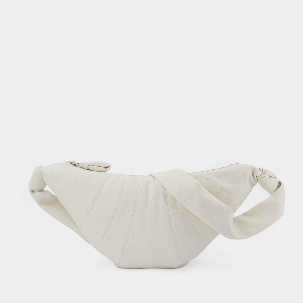 Lemaire Croissant Small Leather Cross-body Bag In Beige