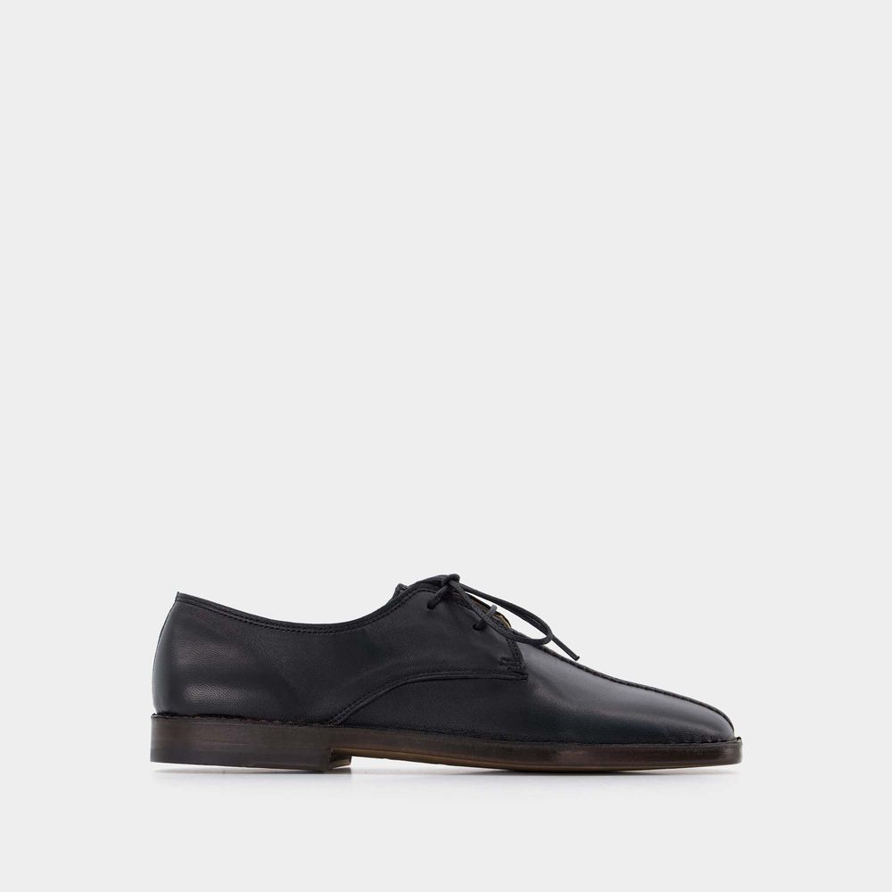 Lemaire Soft Leather Lace-up Shoes In Black | ModeSens