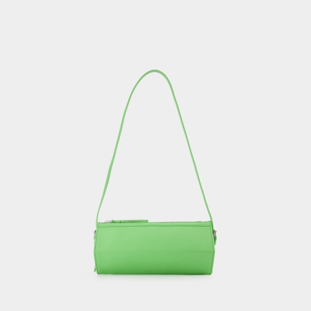 By Far Patent Leather Dulce Rectangular Shoulder Bag In Green