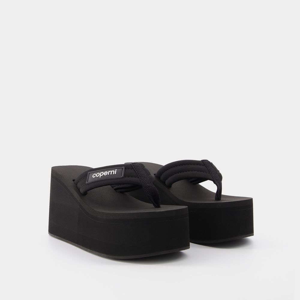 Coperni Branded Wedges Sandals In Black
