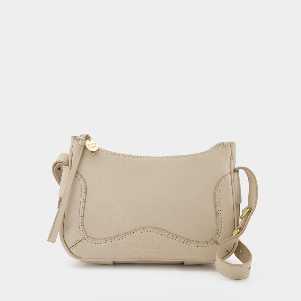 See By Chloé Hana Textured-leather Shoulder Bag In Beige