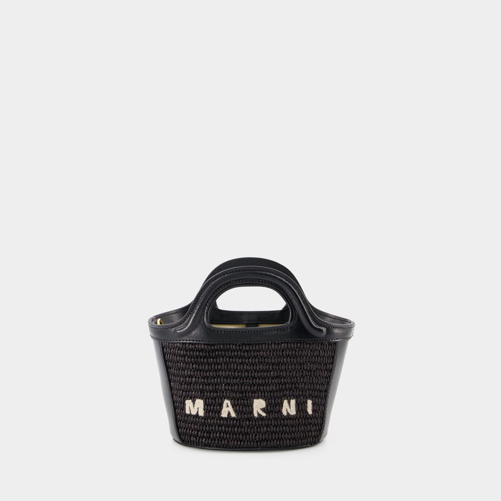 Shop Marni Tropicalia Micro Tote Bag -  - Black - Leather