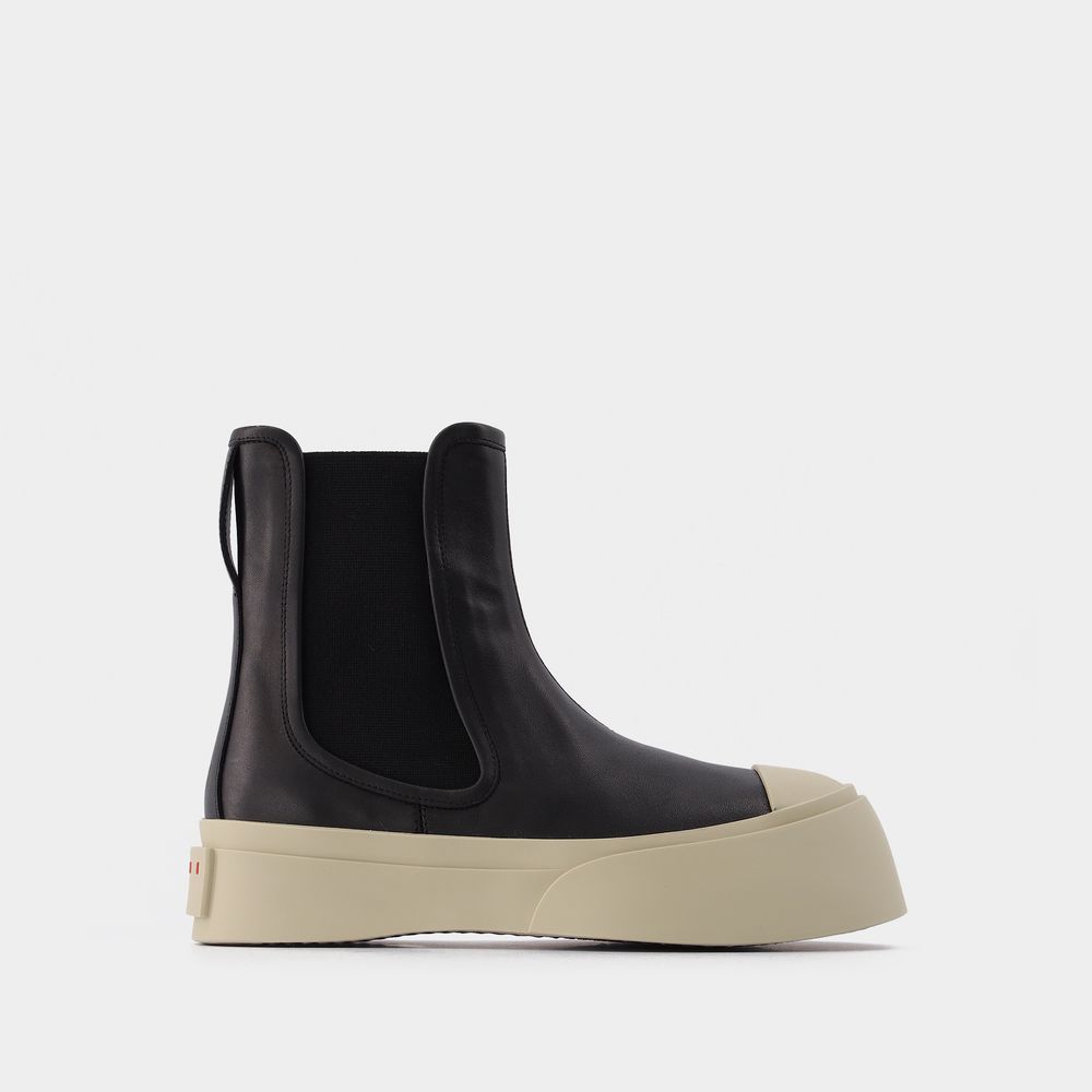 Marni Chelsea Boot Pablo In Black Leather In Black