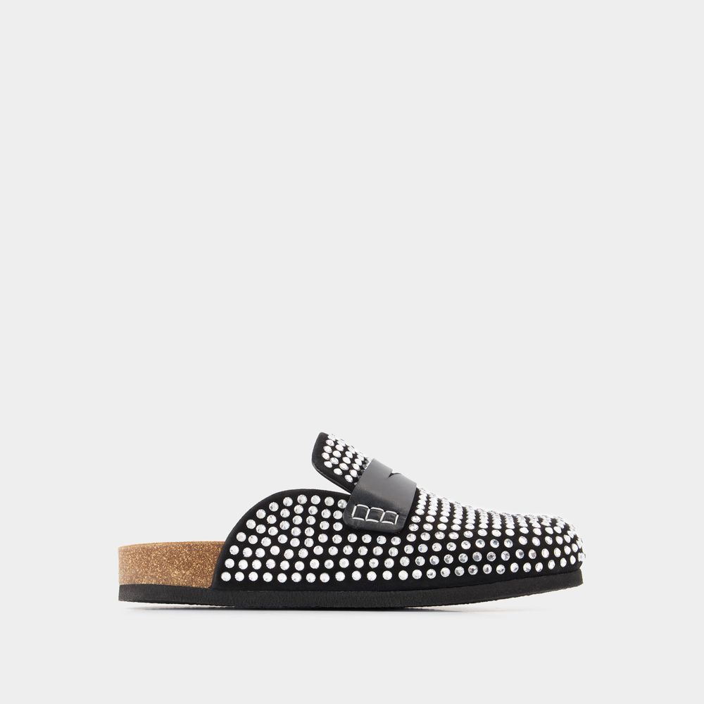 JW ANDERSON CRYSTAL LOAFERS - J.W. ANDERSON - BLACK - LEATHER 