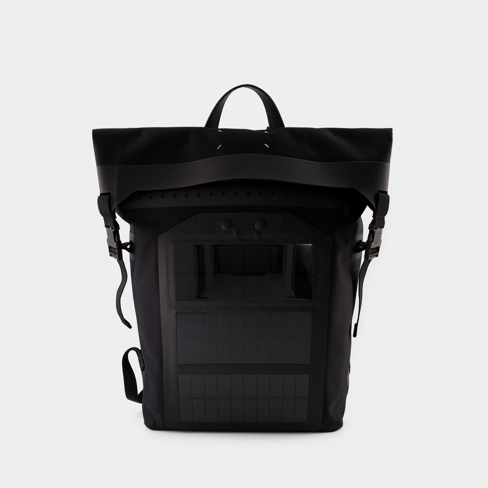 Maison Margiela Man Black Fabric Mackintosh Backpack | ModeSens