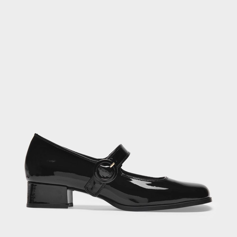 Carel Twiggy Low-heel Pumps In Black Patent Leather | ModeSens