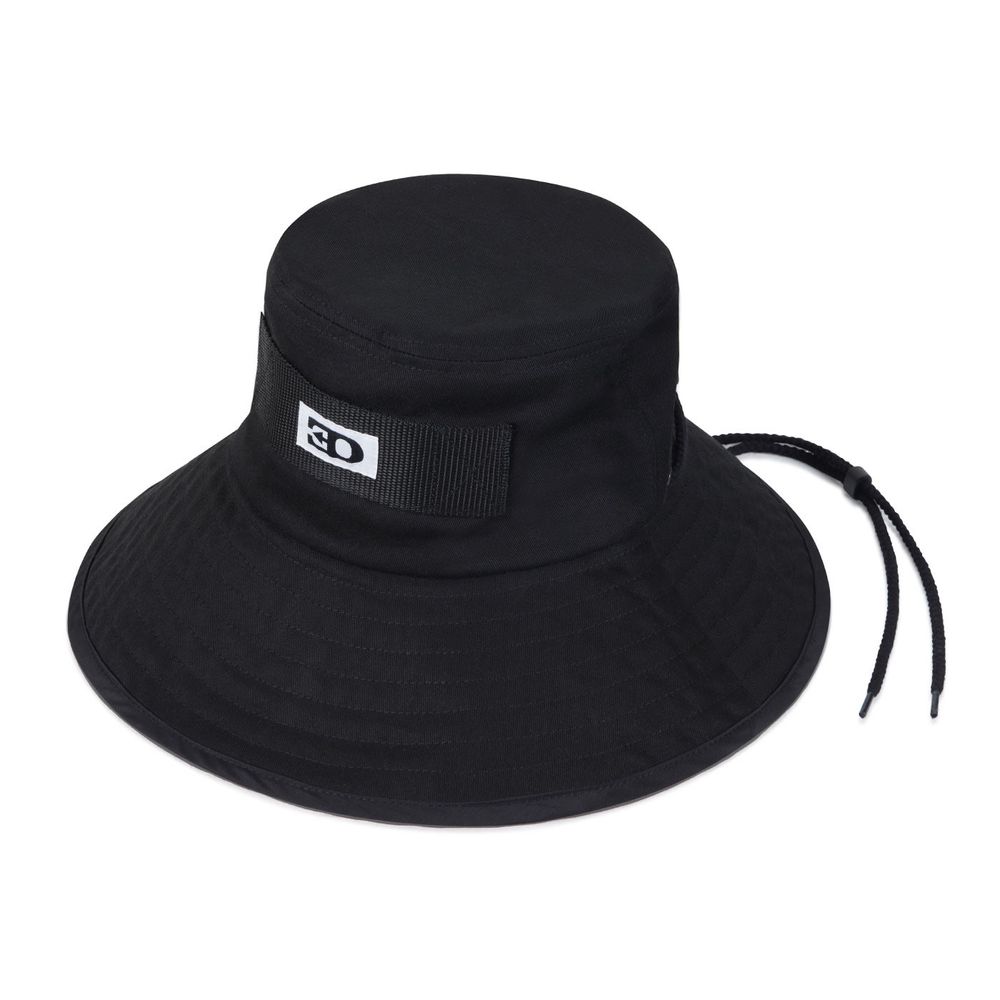 Ouest Paris Black Cotton Bucket Hat