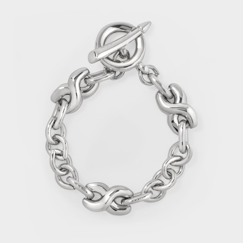 Bracelet Twist Bold Chain en Laiton Argenté