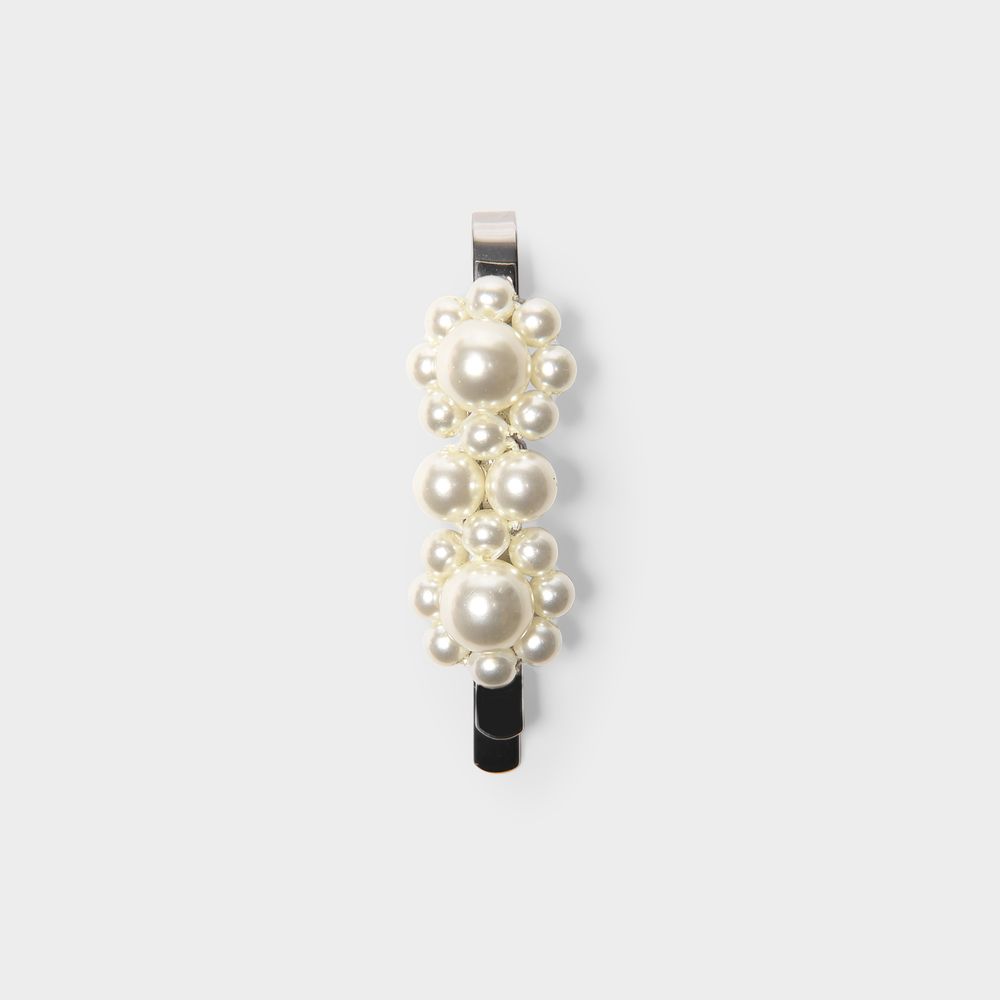 SIMONE ROCHA MINI FLOWER HAIR CLIPS - SIMONE ROCHA - PEARL - WHITE