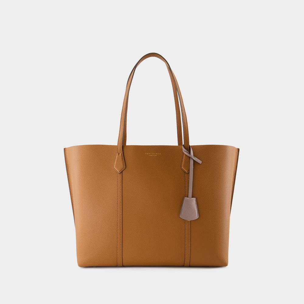 Tory Burch Perry Triple Compartment Shopper Bag - - Leather - Brown In Brown