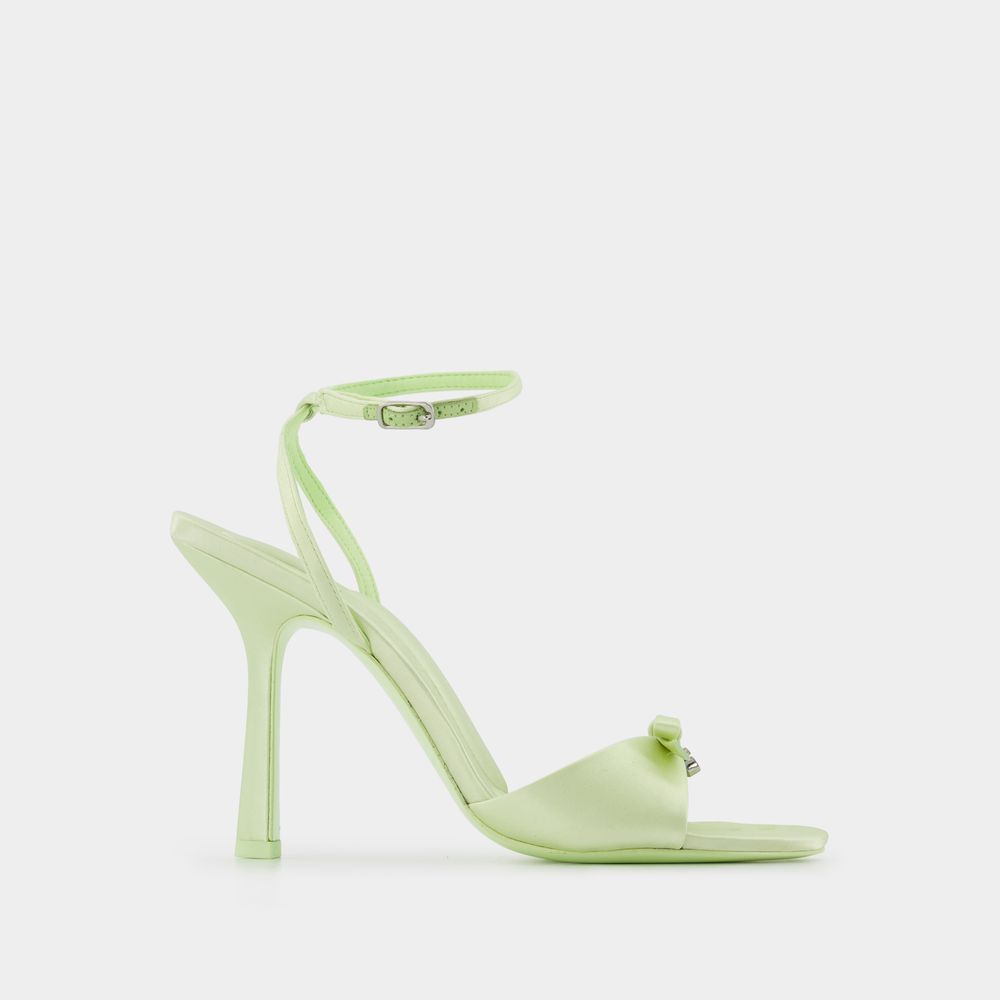 Shop Alexander Wang Dahlia 105 Bow  Sandals -  - Butterfly - Satin In Green