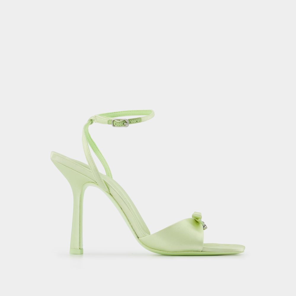 Alexander Wang Women's Dahlia 105 Bow Satin Ankle-strap Sandals In Green