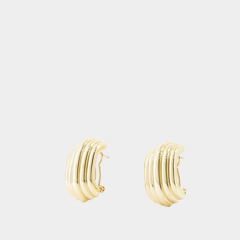 Shop Anine Bing Chunky Ribbed Ohrringe -  - Metall - Vergoldet In Gold