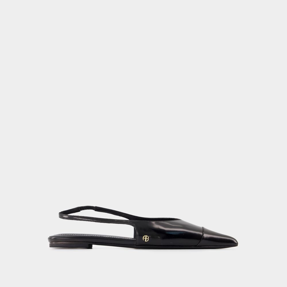 Anine Bing Women's Elena Slingback Flats In Black