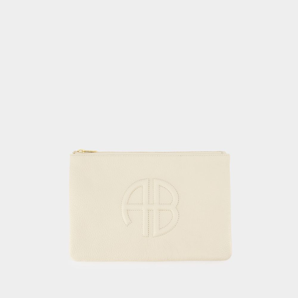 Anine Bing Pochette Lili - - Cuir - Beige In Beige