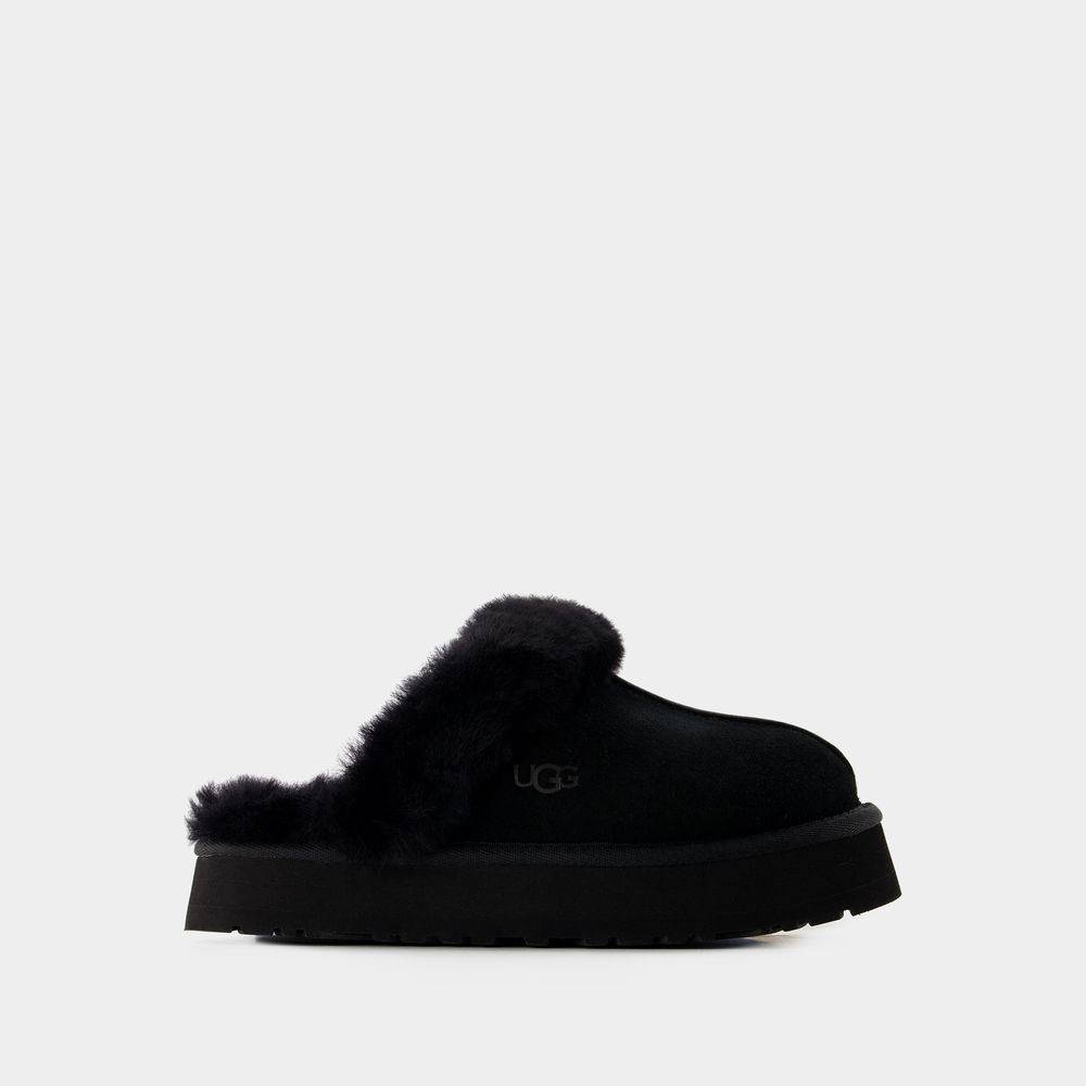 Shop Ugg W Disquette Slides -  - Leather - Black