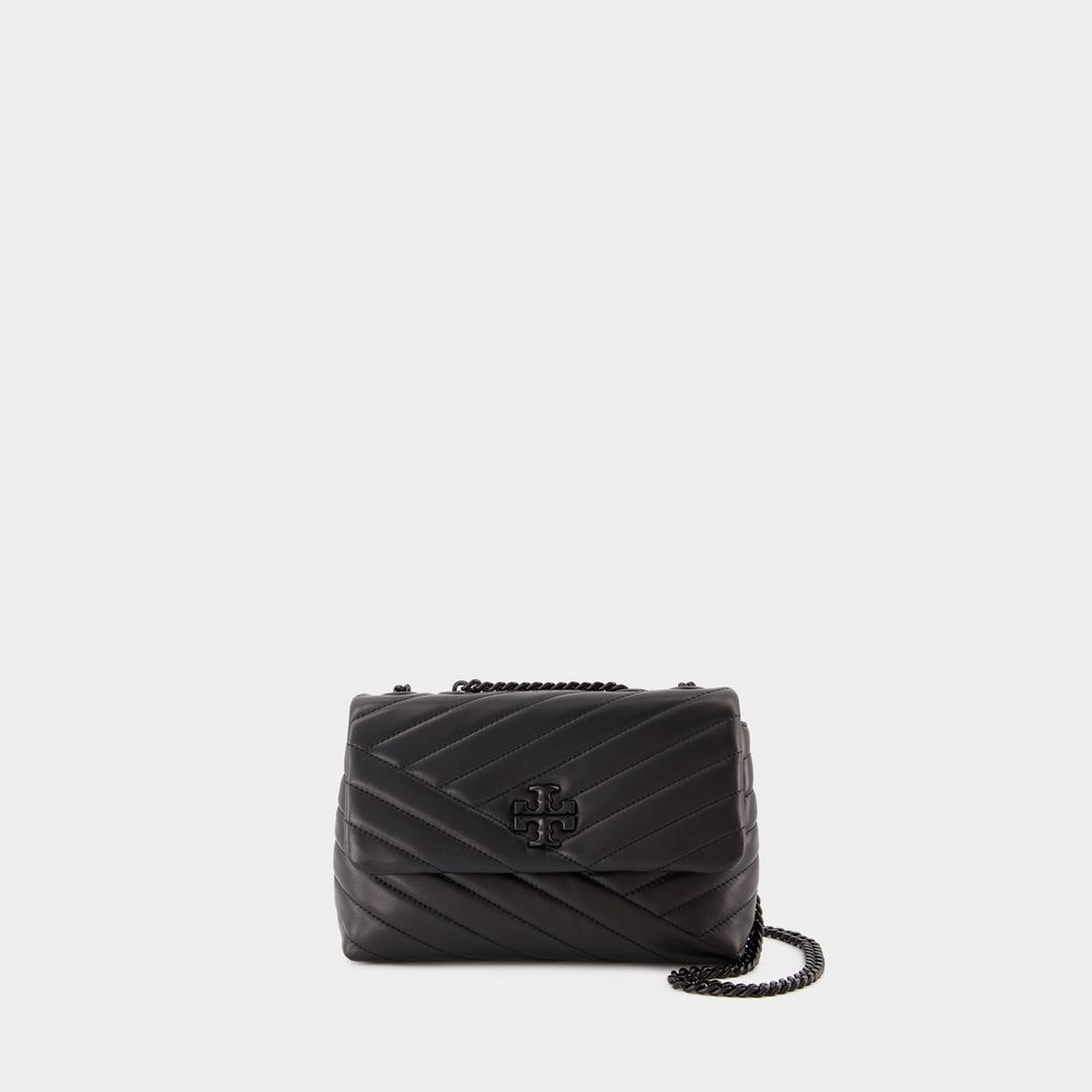 Tory Burch Kira Chevron Small Shoulder Bag -  - Leather - Black In Black