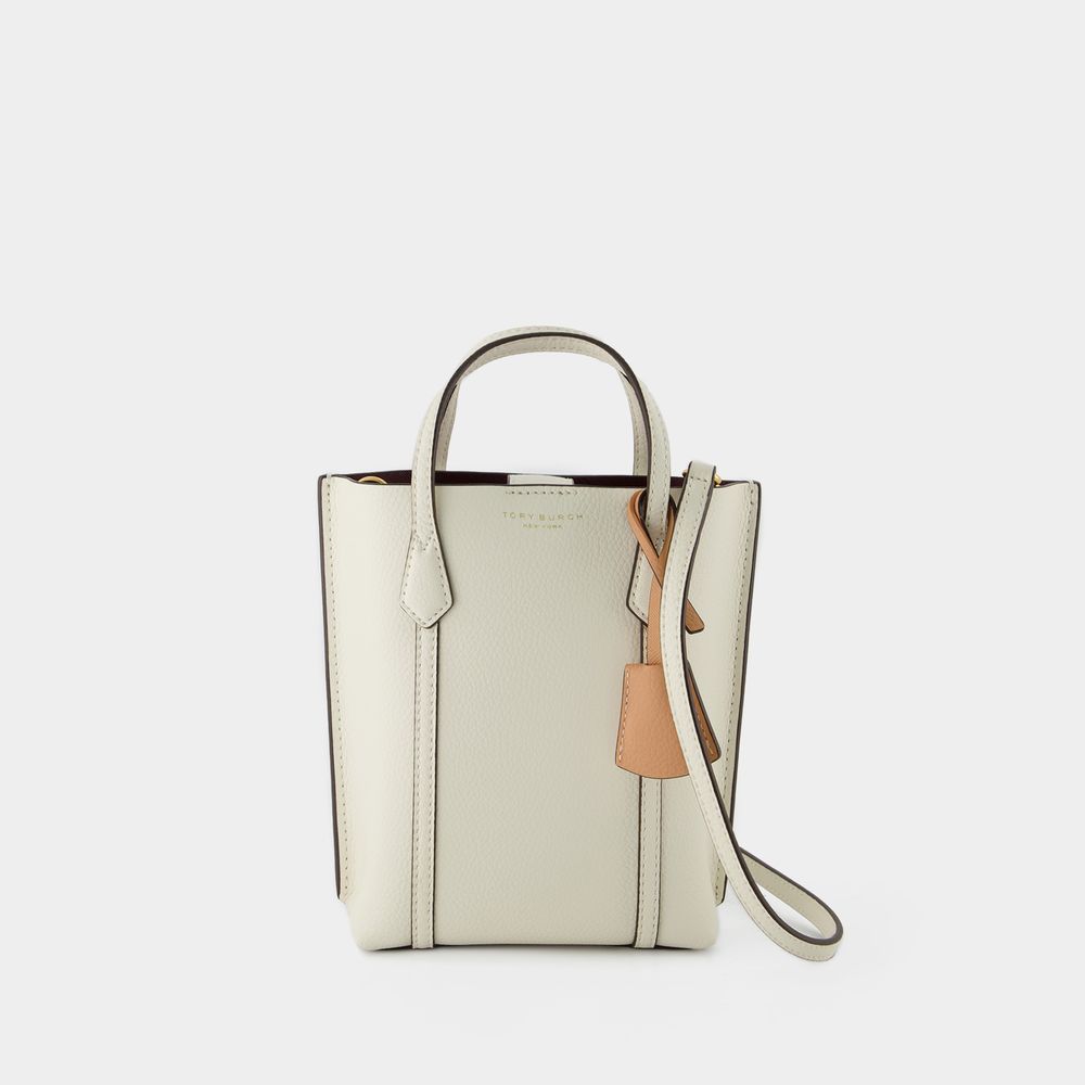 Shop Tory Burch Perry Mini Hobo Bag -  -  New Ivory - Leather In White