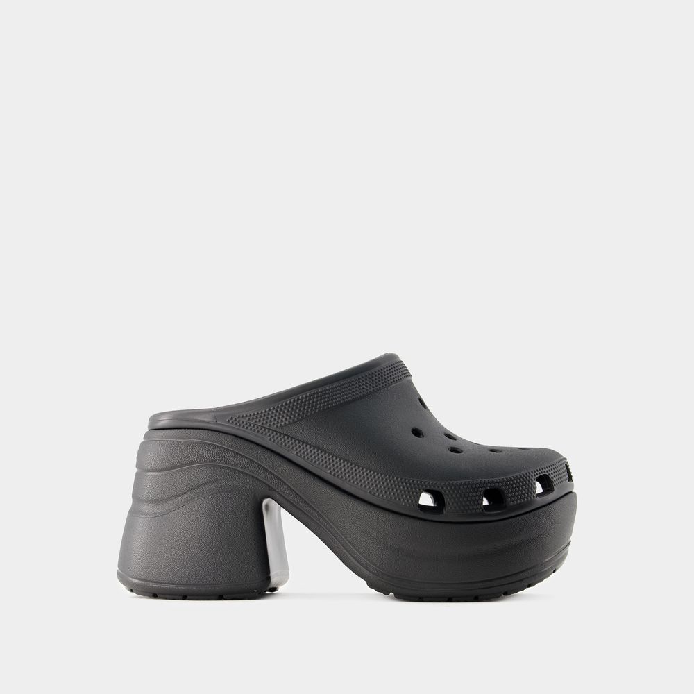 Crocs Siren Clog Rubber Mules With Heel In Black