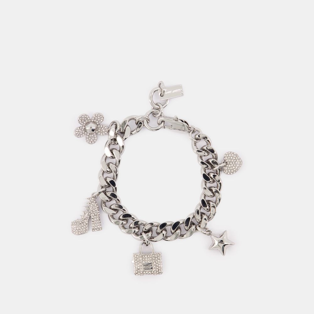 Shop Marc Jacobs Bracelet Mini Icon Pave -  - Métal - Argenté In Silver