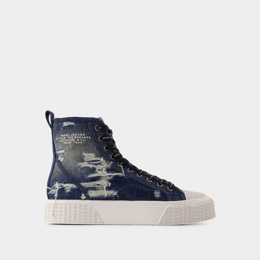 Shop Marc Jacobs Sneakers The High Top -  - Coton - Bleu In Blue