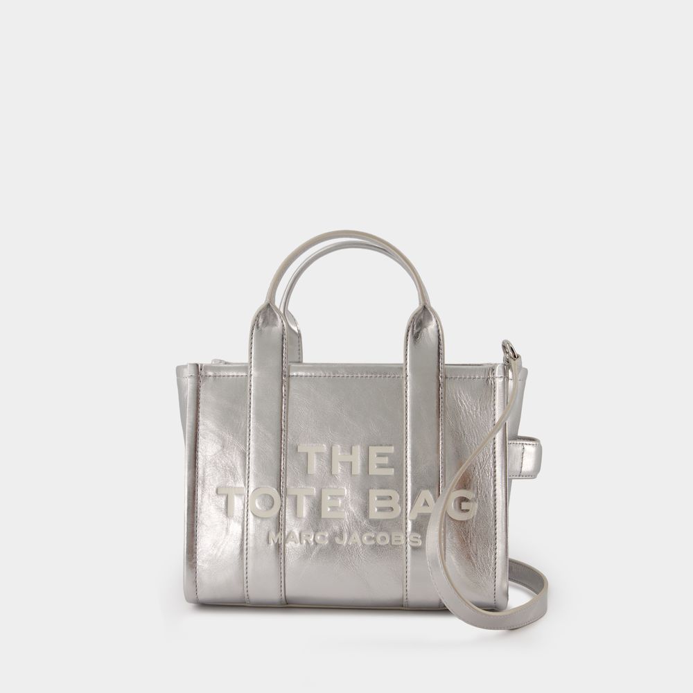 Shop Marc Jacobs The Small Tote - - Cuir - Argenté In Silver