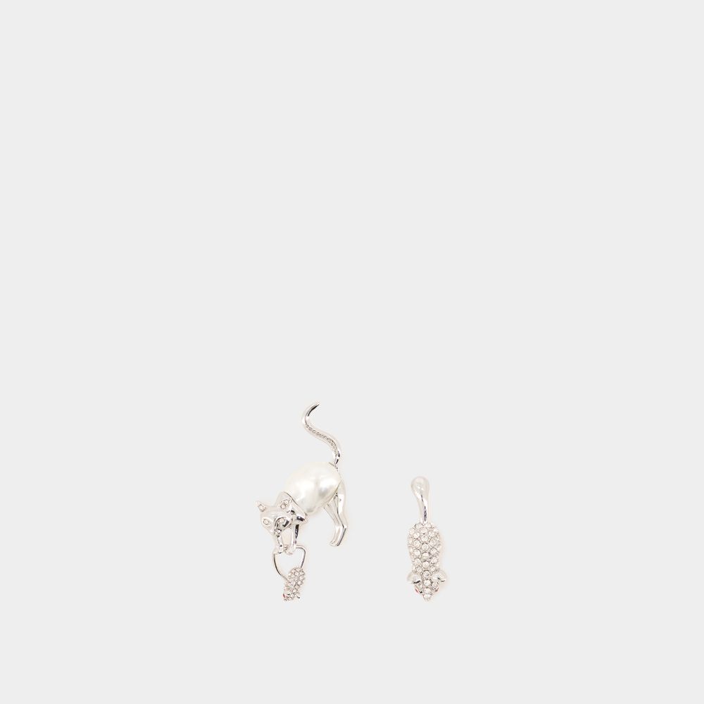 Marc Jacobs Cat And Mouse Large Earrings - - Metal - Silver In Silver
