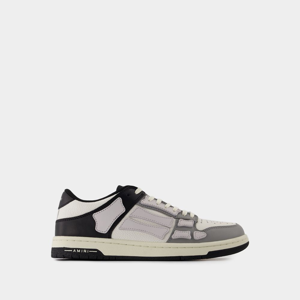 Shop Amiri Sneakers Two-tone Skel Top Low -  - Cuir - Noir/blanc/gris In Black