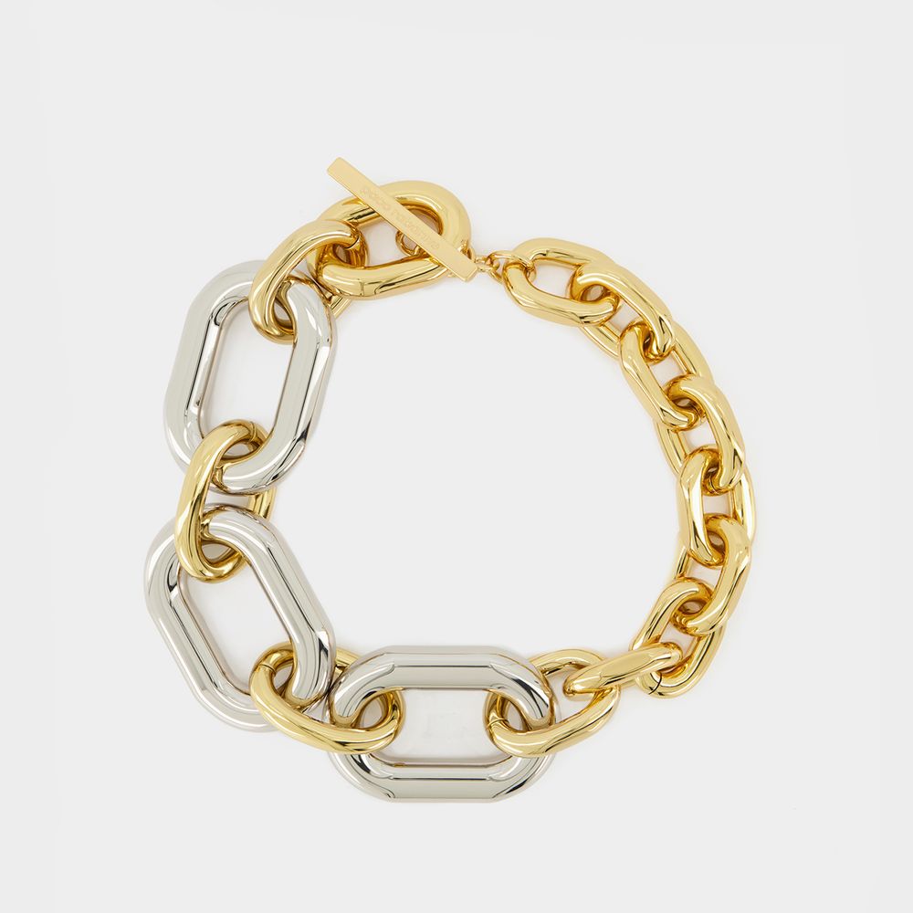 Shop Paco Rabanne Xl Link Neck Necklace -  - Gold/silver - Metal
