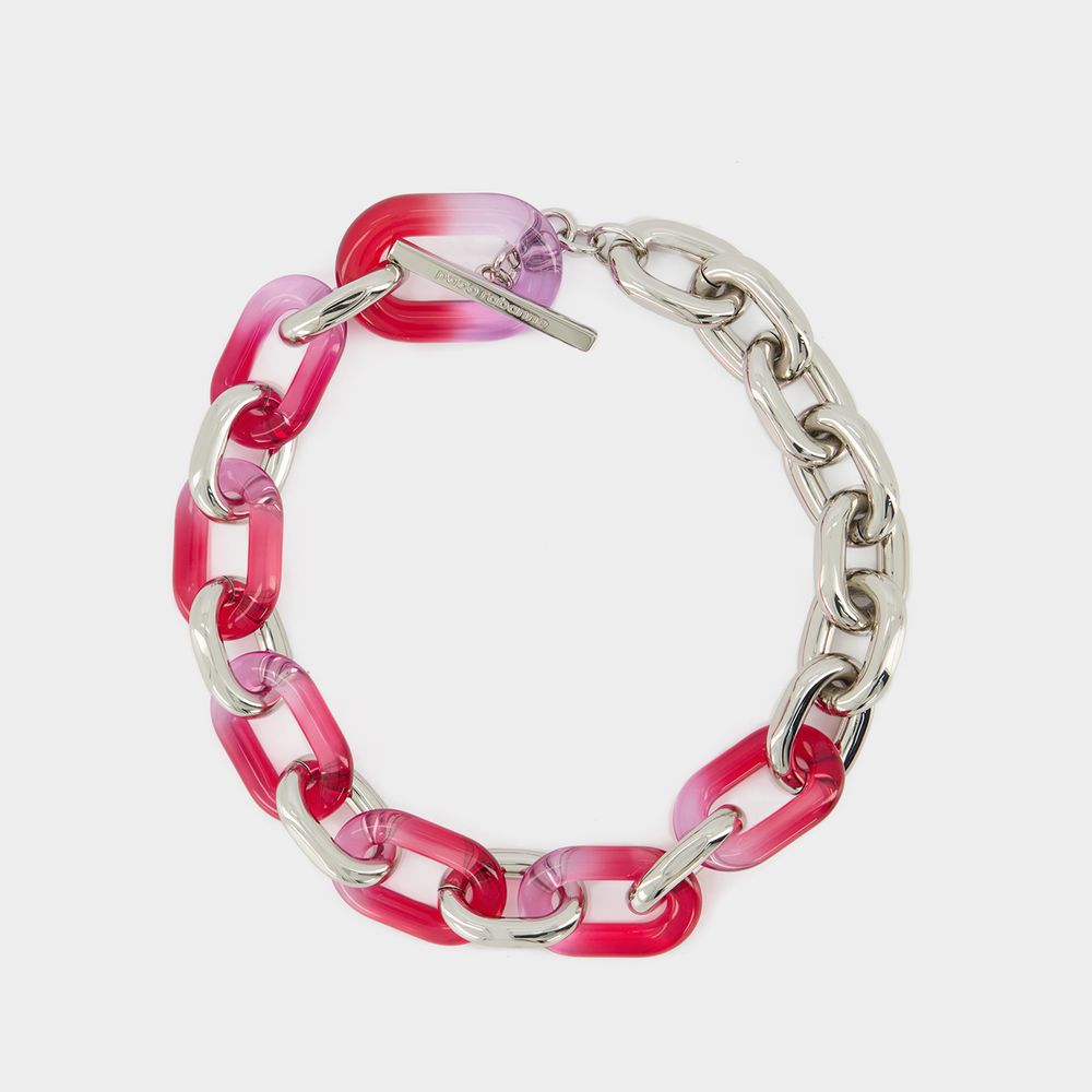 Paco Rabanne Xl Link Resin Collar Necklace In Multicolor