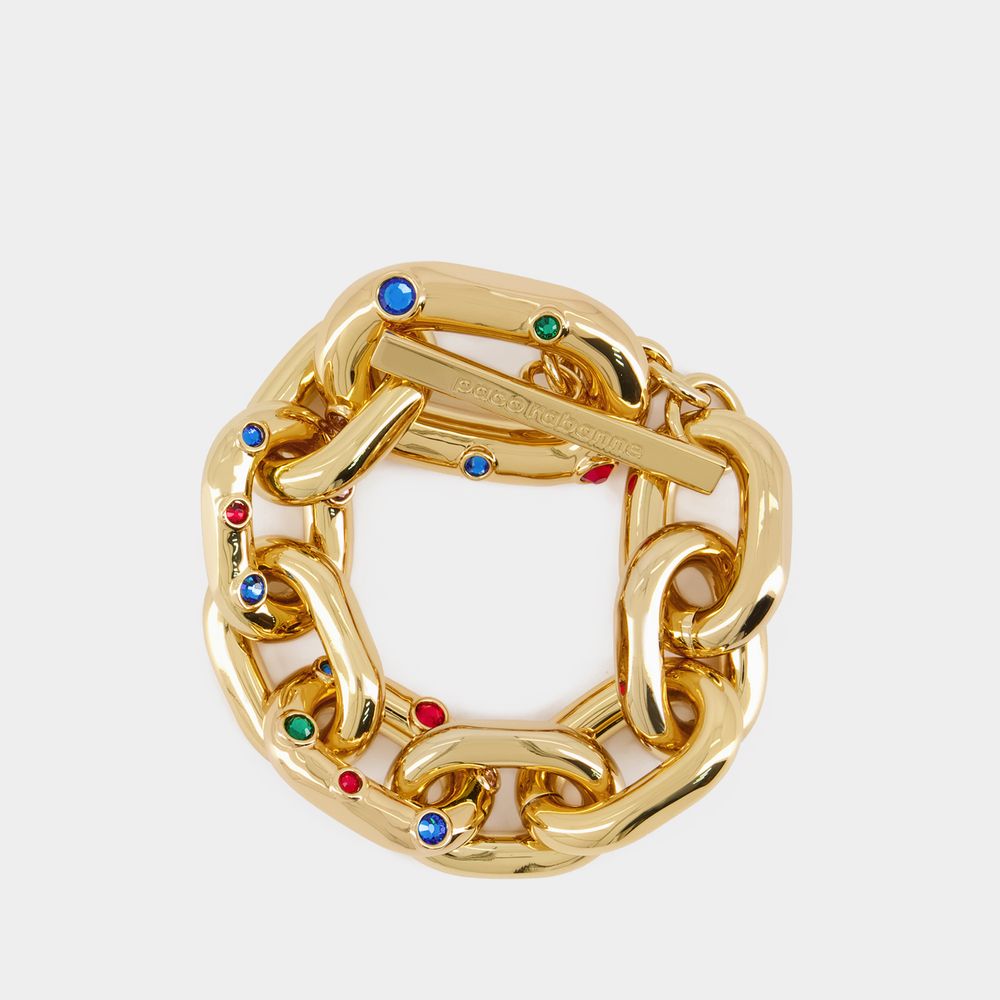 Rabanne Xl Link Crystal-embellished Chain Bracelet In Gold