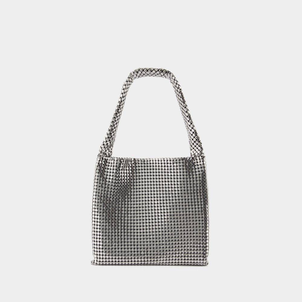 Shop Rabanne Medium Silver Pixel Shoulder Bag -  - Aluminium - Silver