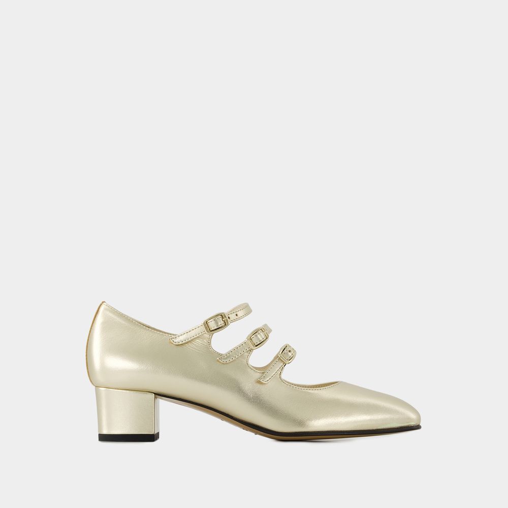 Shop Carel Kina Pumps -  - Leather - Gold In Silver