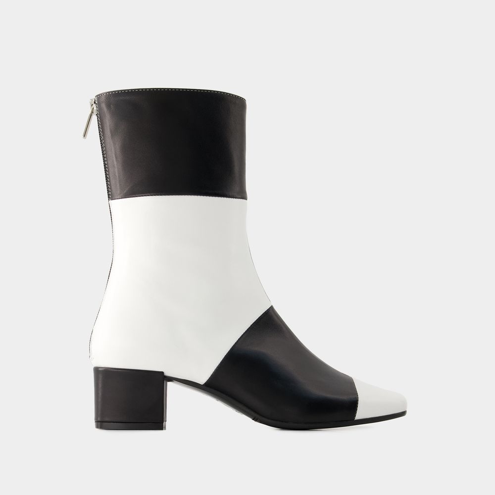 Carel Estime Go Ankle Boots -  - Leather - Black/white