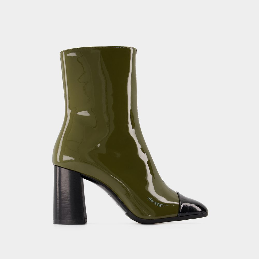 Shop Carel Bottes Donna -  - Patent Leather - Khaki/black