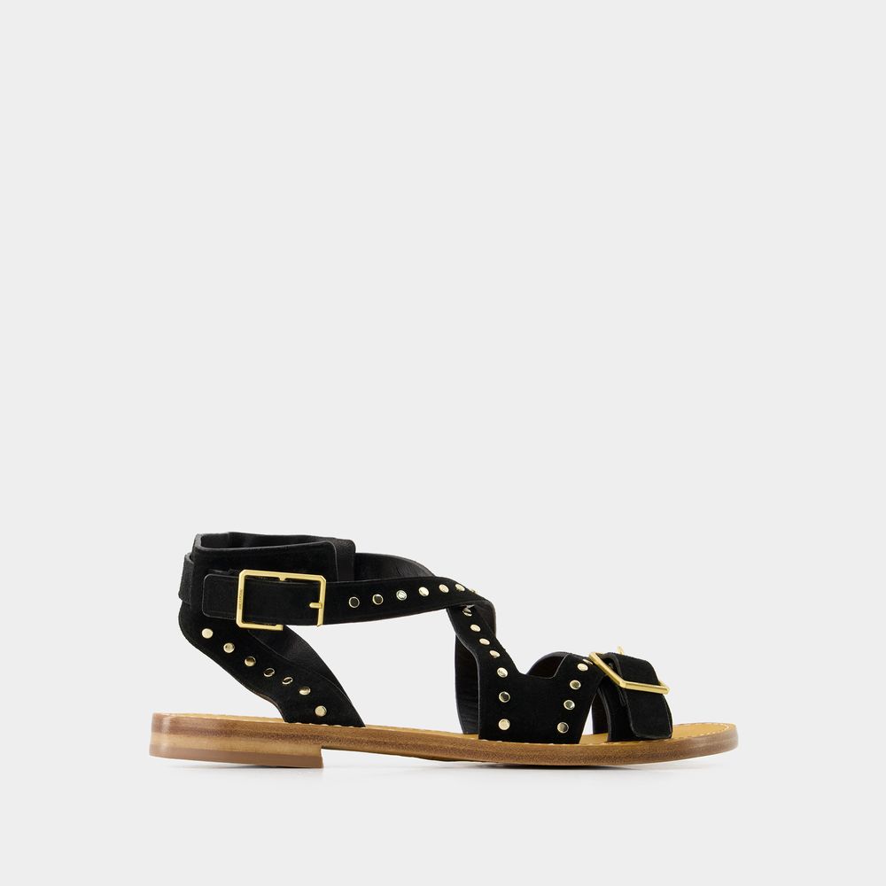Shop Zadig & Voltaire Cecilia Caprese Sandals -  - Leather - Black