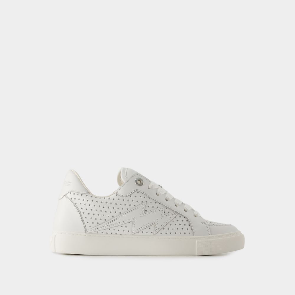 Shop Zadig & Voltaire La Flash Sneakers -  - Leather - White