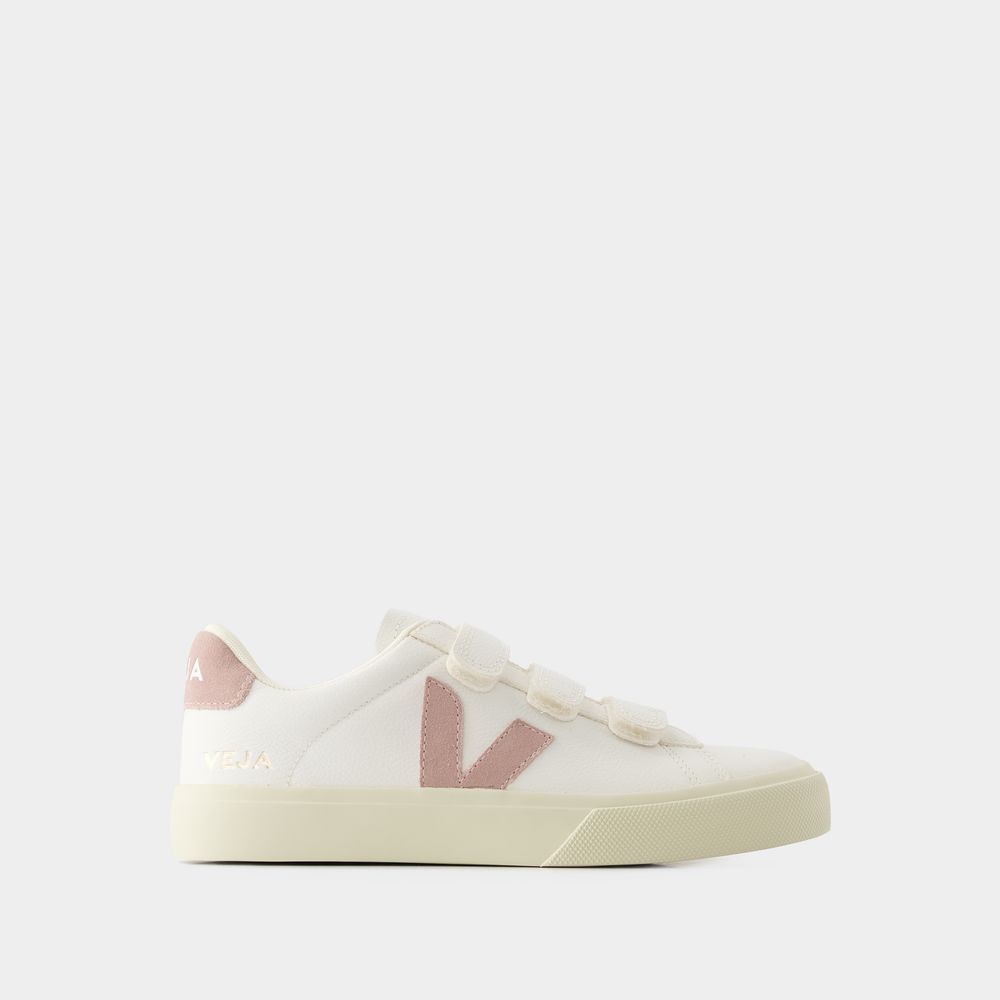 Shop Veja Recife Logo Sneakers -  - Leather - White Babe