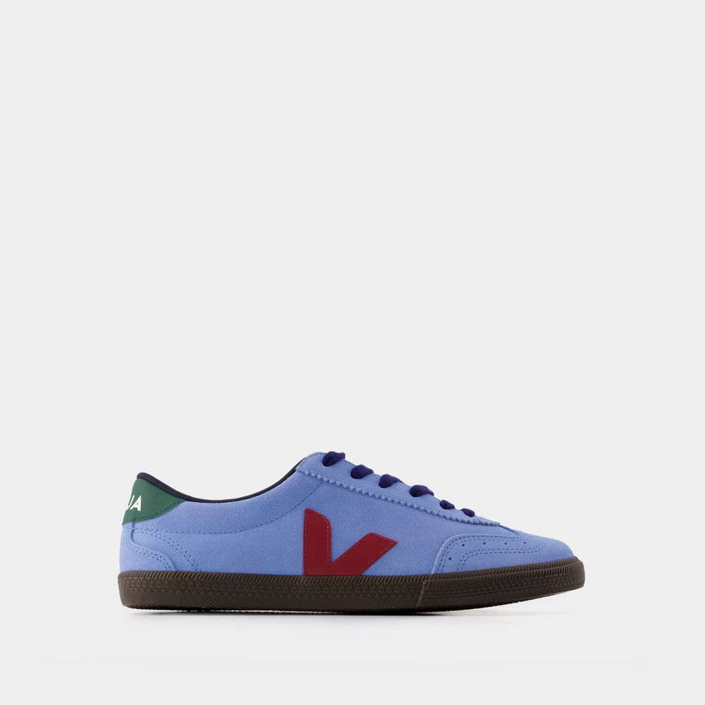 Veja Volley Sneakers In Cyan Suede In Blue
