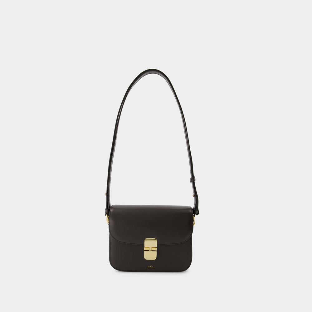 Shop Apc Grace Small Crossbody - A.p.c. - Leather - Anthracite In Grey