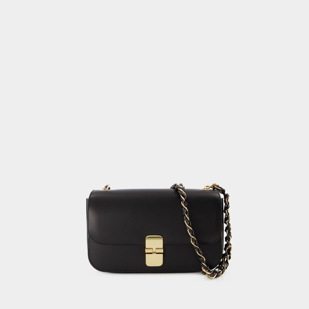 Shop Apc Grace Baguette Chaine Bag - A.p.c. - Leather - Black